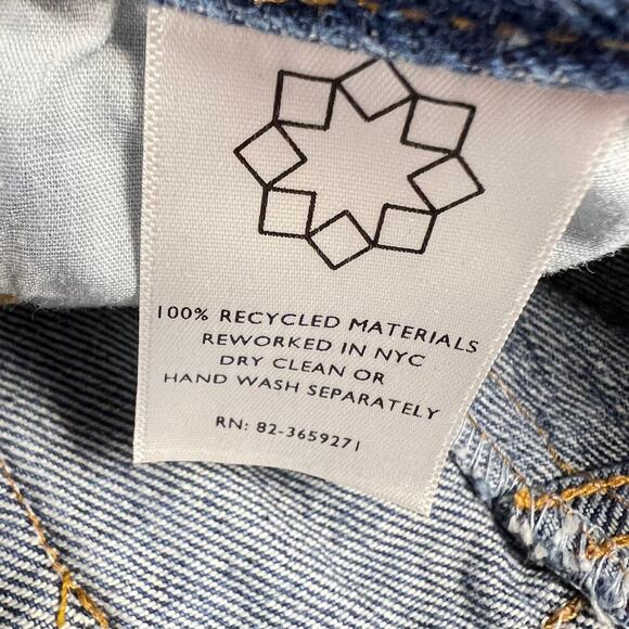 Rentrayage Upcycled Mid Rise Two Tone Patchwork Flare Jeans Size XS 26 Waist - Picture 13 of 15